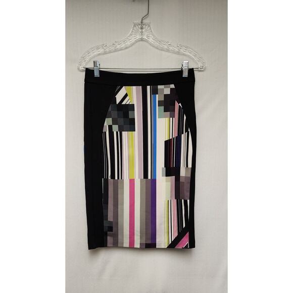 Trina Turk Multicolor Black Striped Printed Pencil Skirt  Size 2 - Picture 3 of 7
